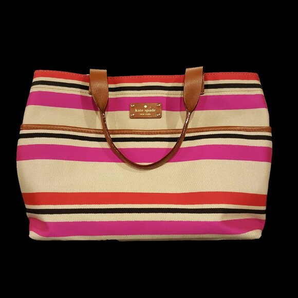 Kate Spade Oak Island Stripe Magazine Tote NWT - Picture 1 of 9